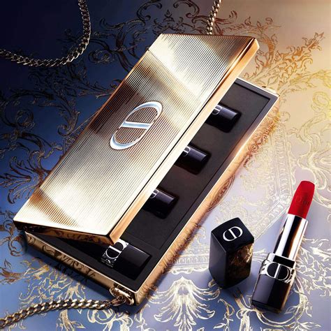 rouge dior makeup clutch - limited edition|Rouge Dior minaudiere lipstick.